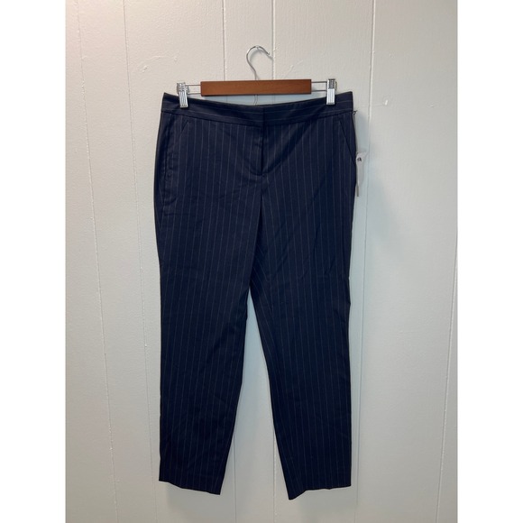 NWT Vince Camuto Pinstripe‎ Cropped Ankle Pants Navystone Women's Sz 4 - Picture 1 of 7